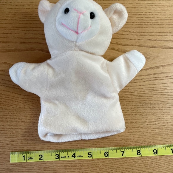 Plush Sheep Lamb Hand Puppet Cream Color 9” Four Star International Trading Co - Picture 8 of 8